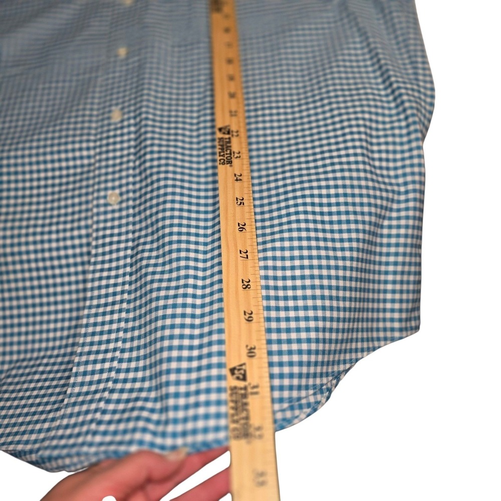 Brooks Brothers Madison Mens L Blue Gingham Checkered Button Down Shirt Non Iron - Picture 9 of 9
